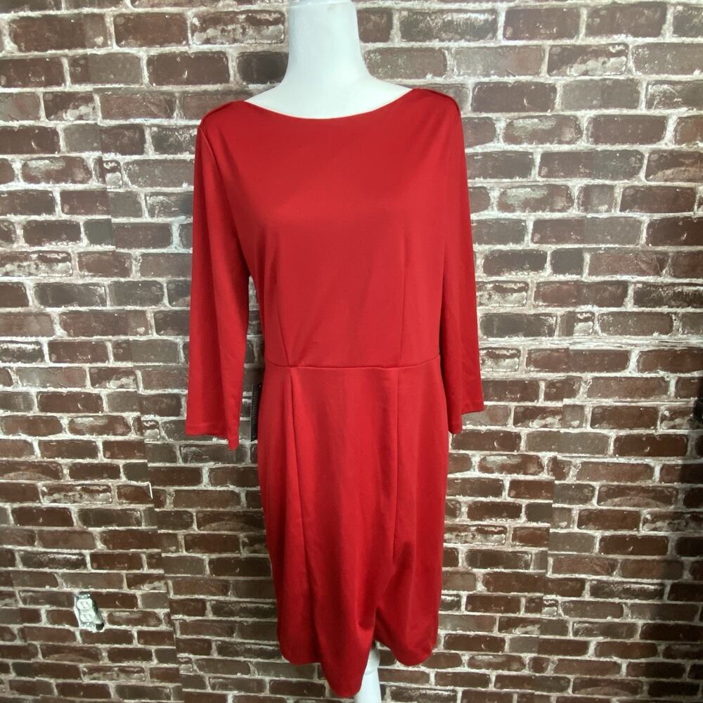 The Limited Womens Red Sleeved Mid Lenght Dress Size 14